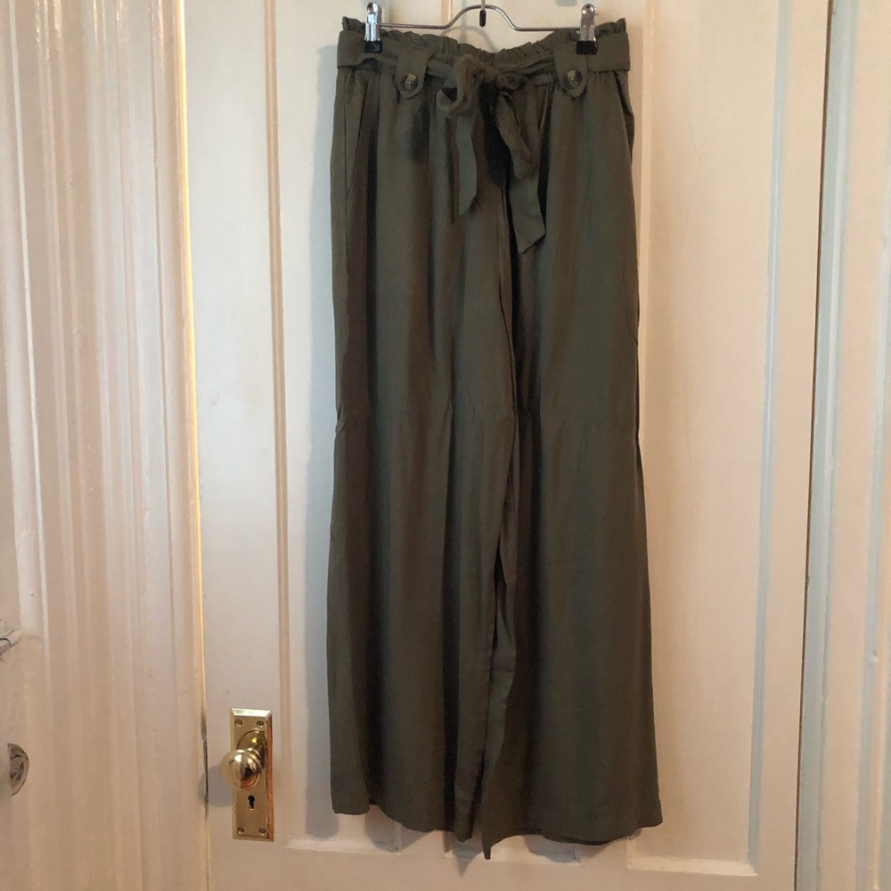 AE high waisted belted wide leg pant